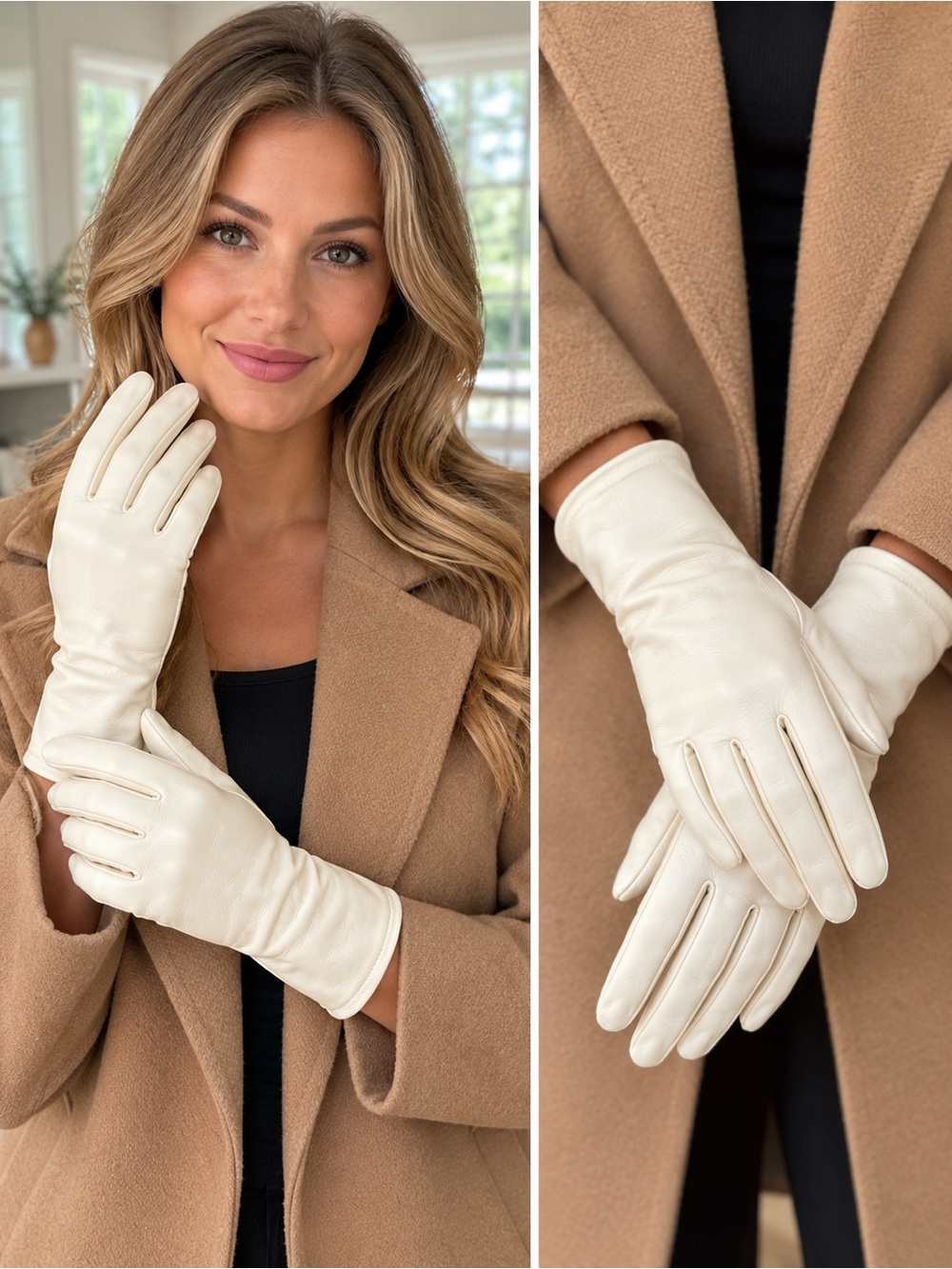 Vintage Van Raalte Ivory-White Ladies Dress Gloves/Old Hollywood/Bridal- 2 pair